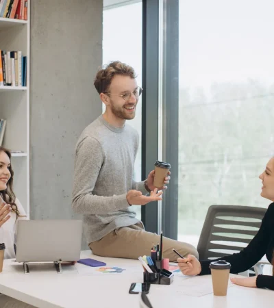 colleagues-in-office-having-an-informal-meeting